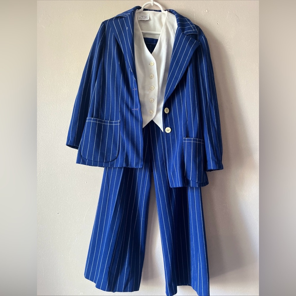 Leslie Fay Royal Blue Pinstripe Suit